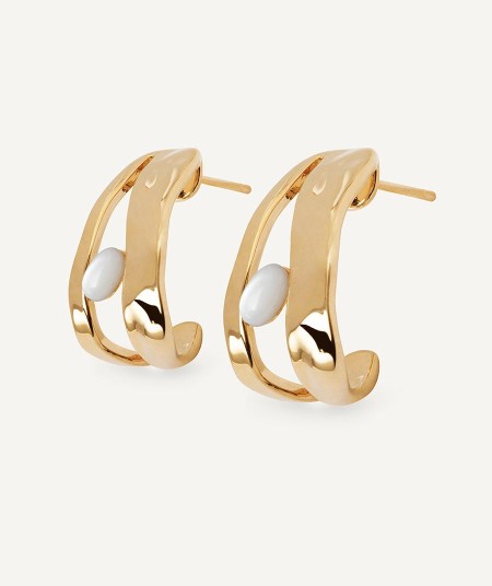 Earrings half hoop Reflexe with Mother of Pearl