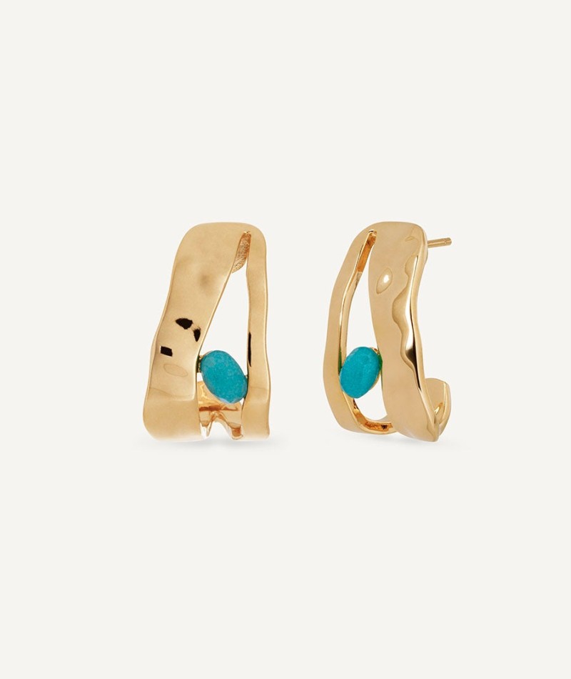 Earrings half hoop Illeta with Turquoise Agate