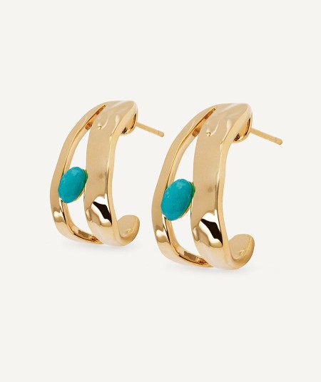 Earrings half hoop Illeta with Turquoise Agate