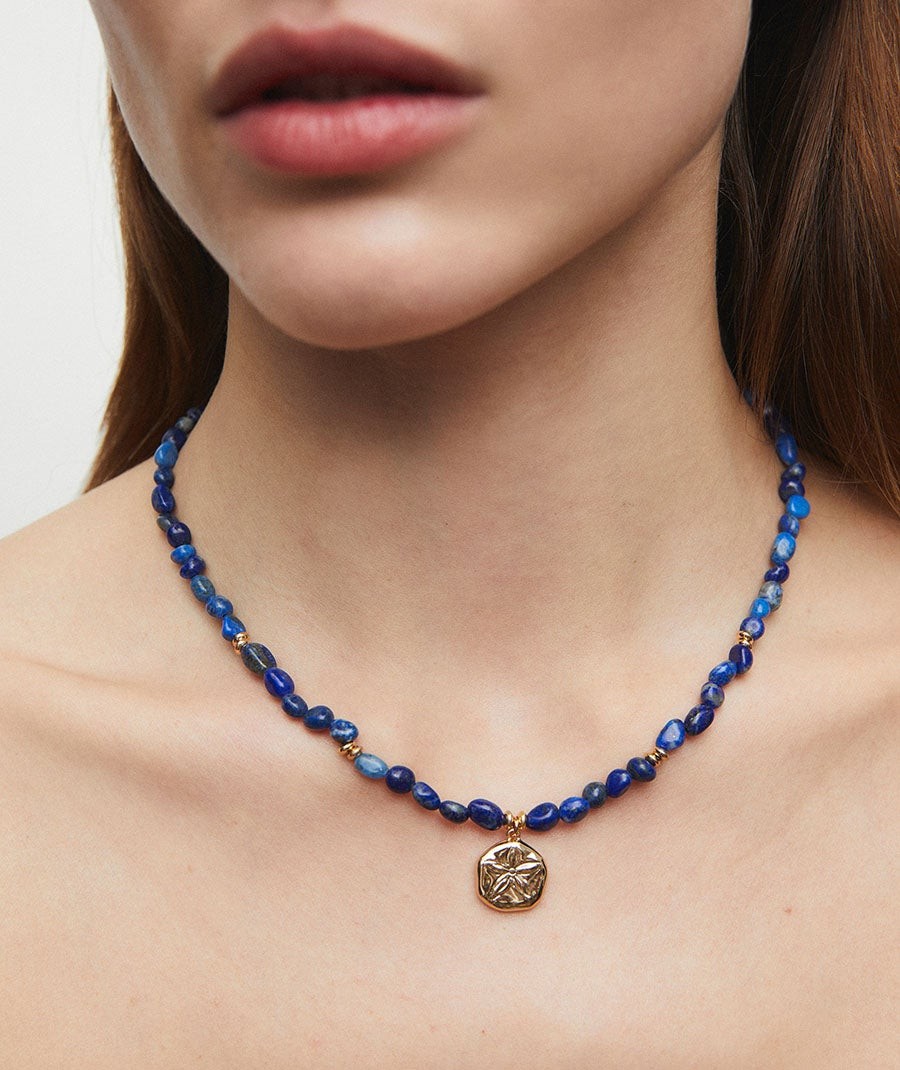Collar estrella marina Bonita Lapislázuli azul