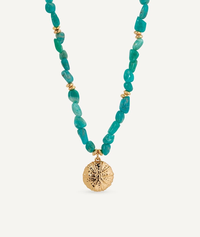 Necklace sea urchin Calobra with green amazonite
