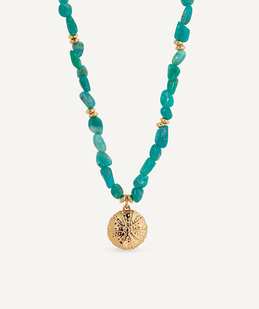 Collar erizo Calobra Amazonita verde