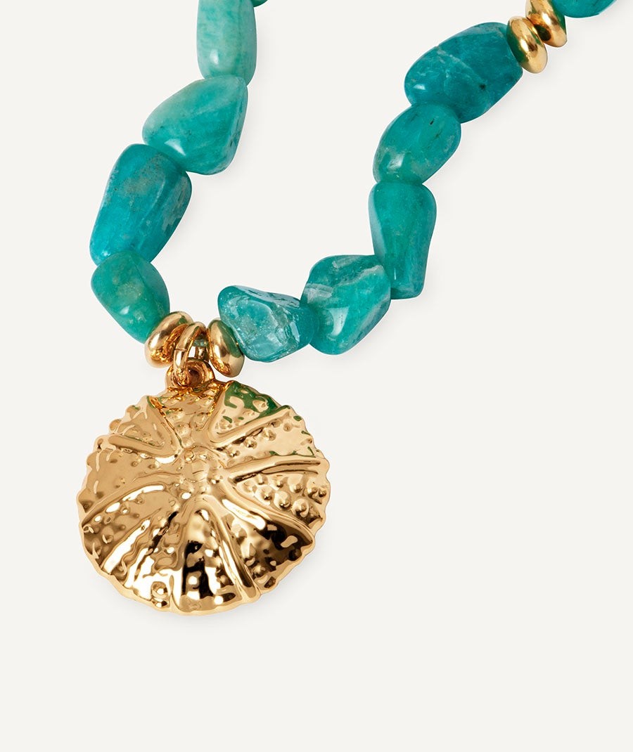 Collar erizo Calobra Amazonita verde