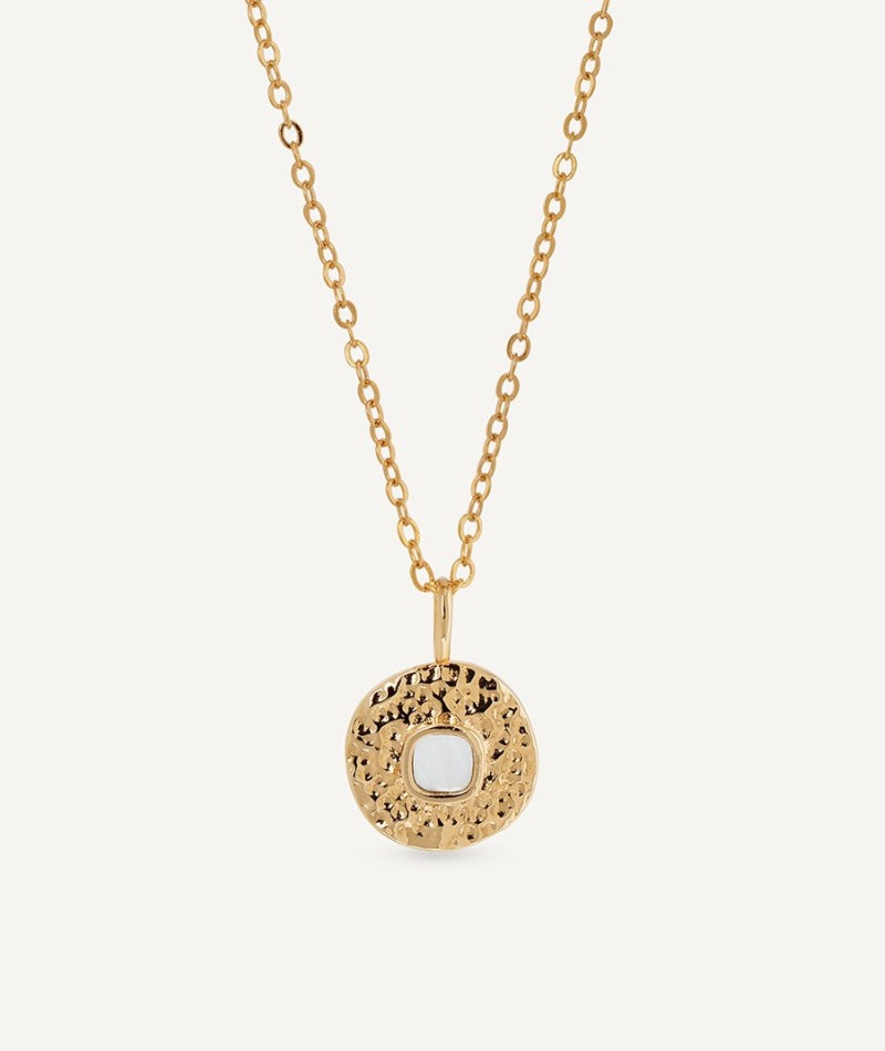 Pendant circle Gleam with white mother-of-pearl