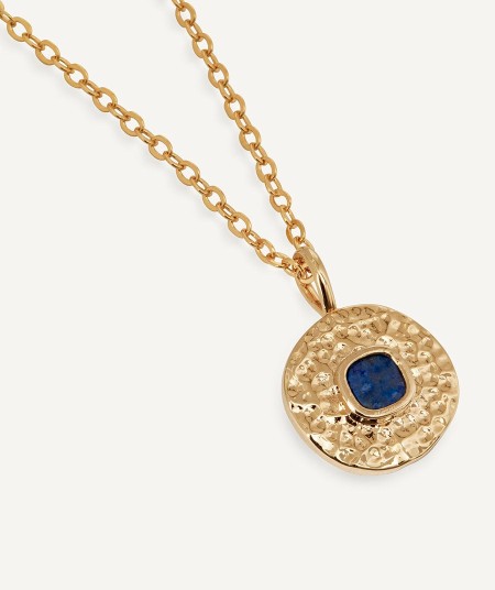 Colgante círculo Gleam con piedra natural Lapislázuli azul