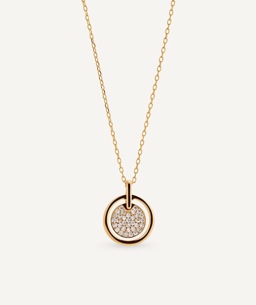 Colgante mini esfera Luna con circonitas