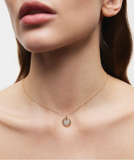 Pendant mini sphere Moon  with zirconia