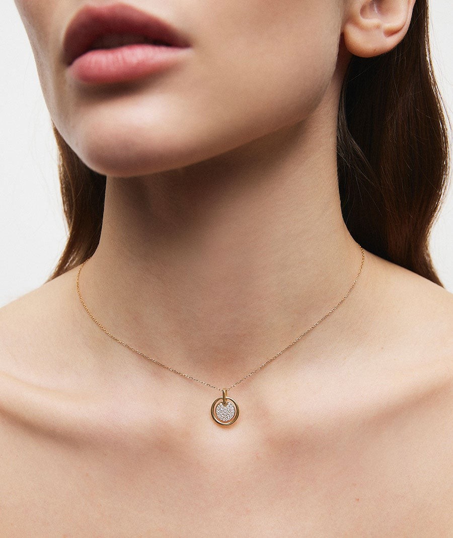 Pendant mini sphere Moon  with zirconia