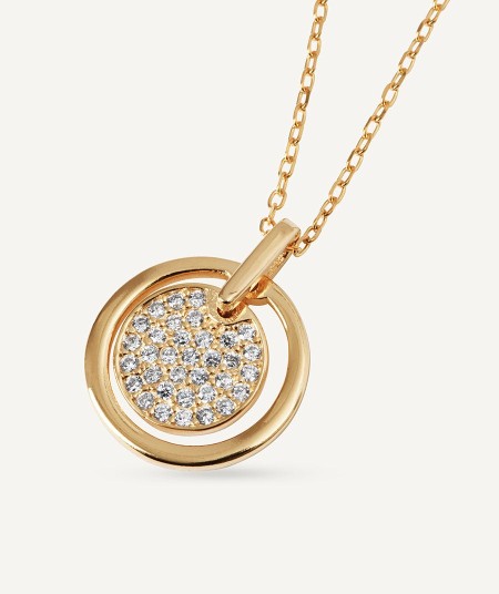 Pendant mini sphere Moon  with zirconia