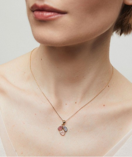 Colgante hojas Triad con piedras naturales tenues