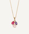 Colgante hojas Triad con piedras naturales rosadas