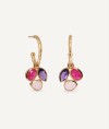 Pendientes  aros Triad con piedras naturales rosadas