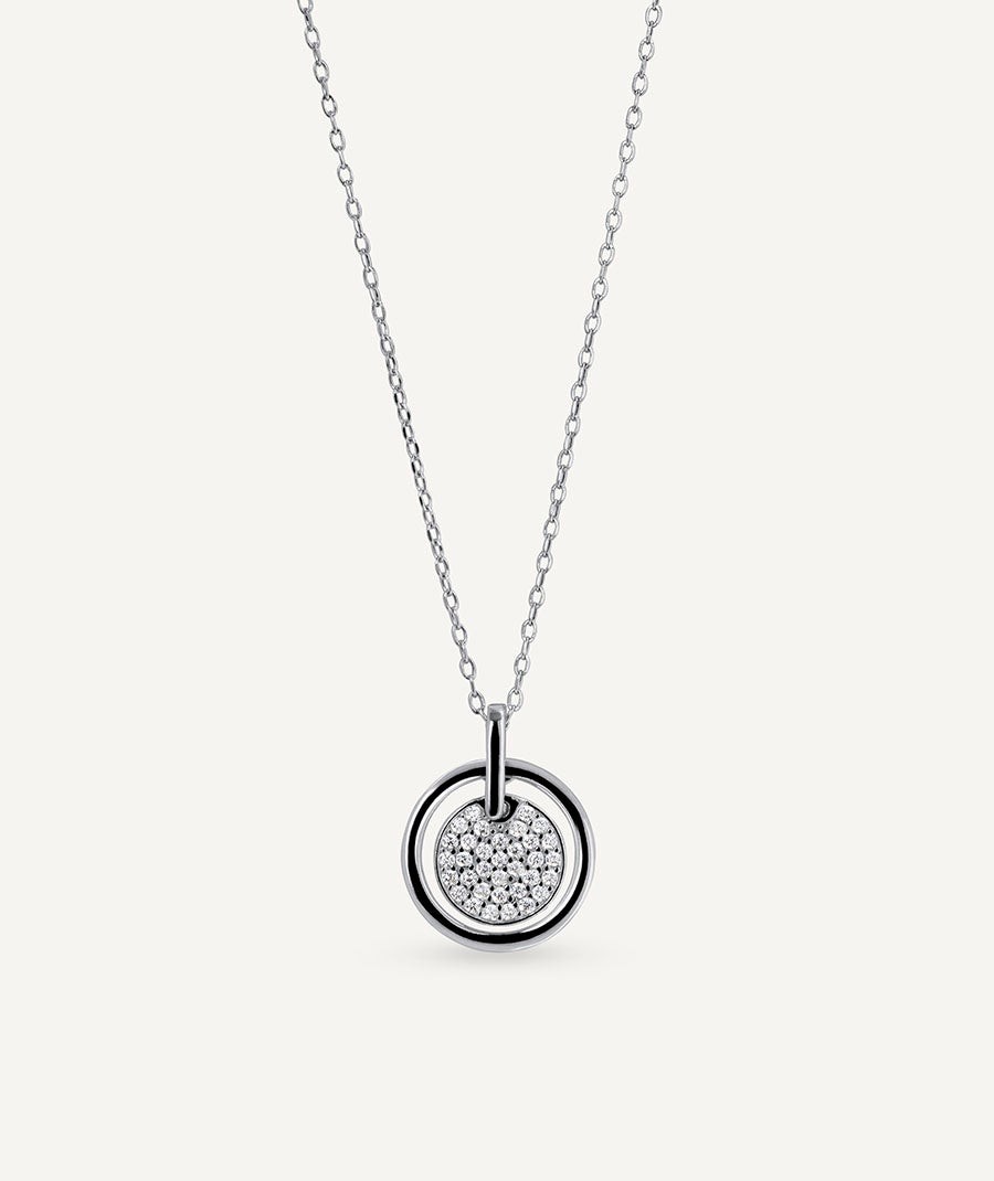Colgante mini esfera Luna con circonitas