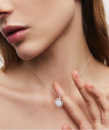 Colgante mini esfera Luna con circonitas