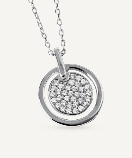 Colgante mini esfera Luna con circonitas
