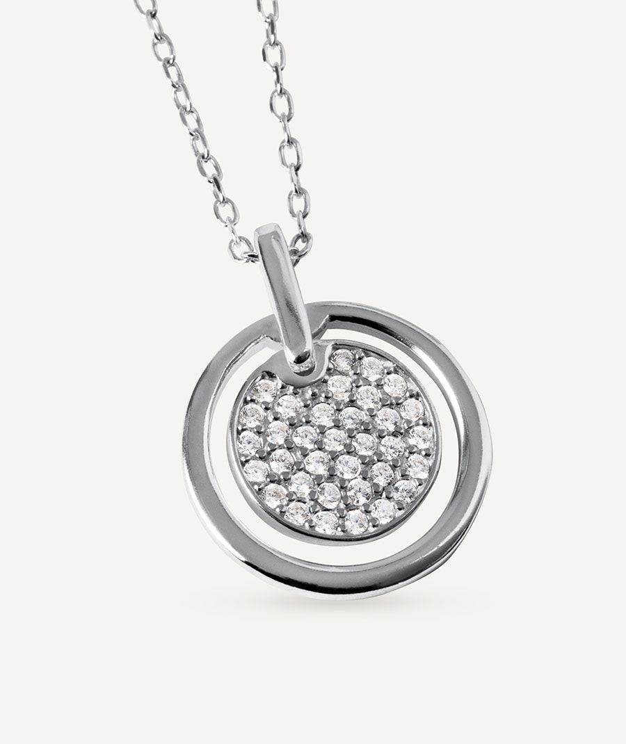 Pendant mini sphere Moon with zirconia