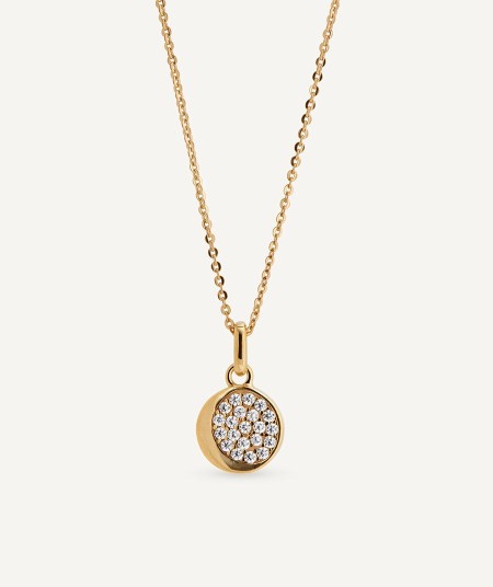 Pendant mini circle Moon  with zirconia