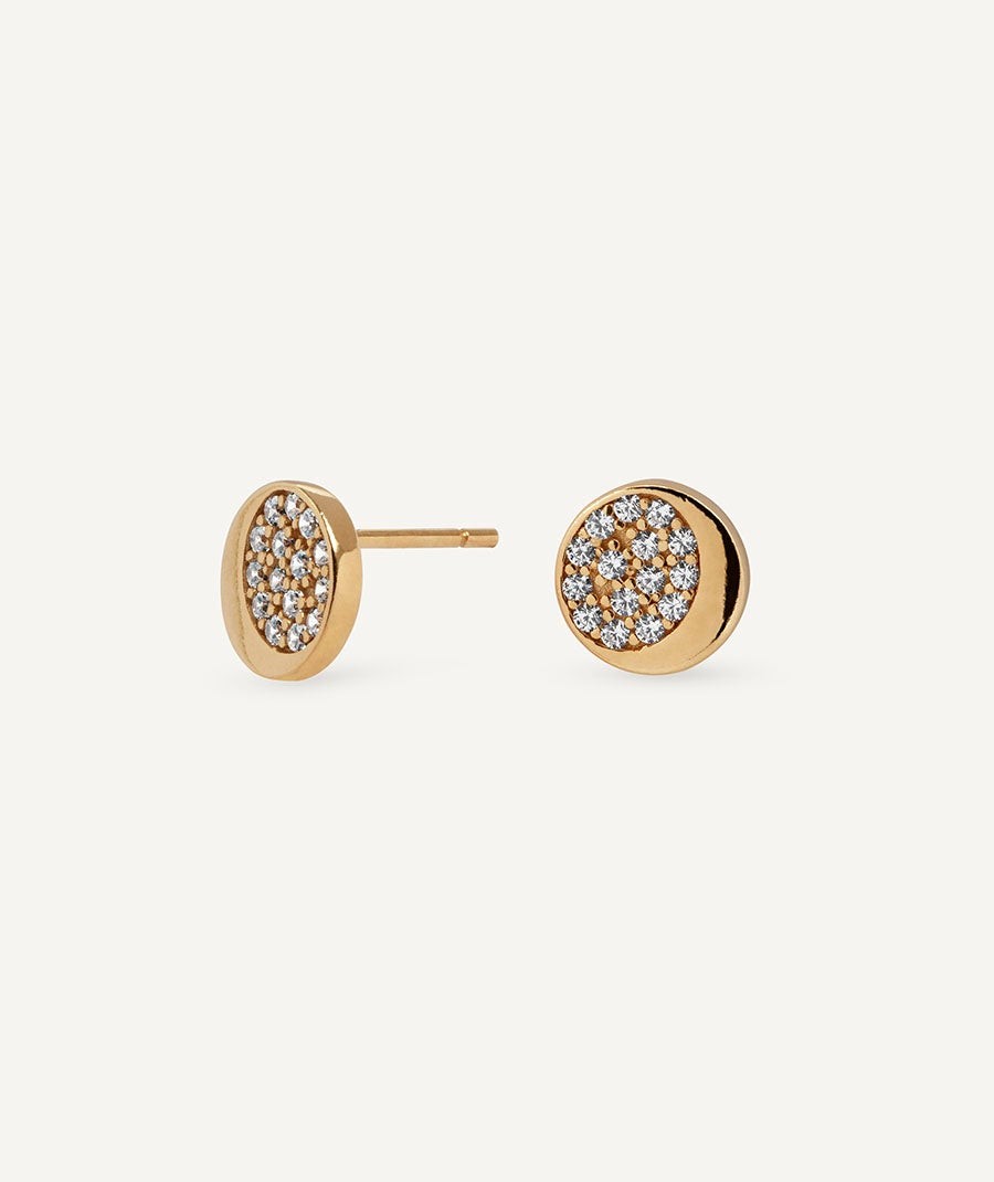 Pendientes mini círculo Luna con circonitas 