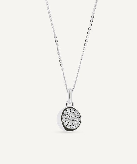 Colgante mini círculo Luna con circonitas 