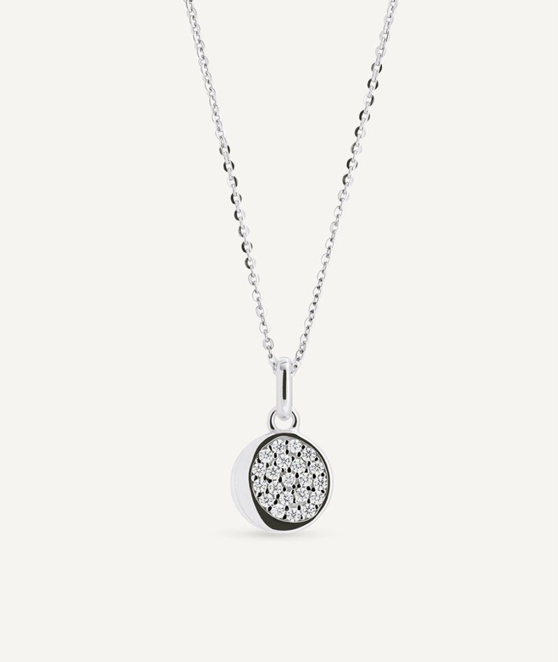 Colgante mini círculo Luna con circonitas 