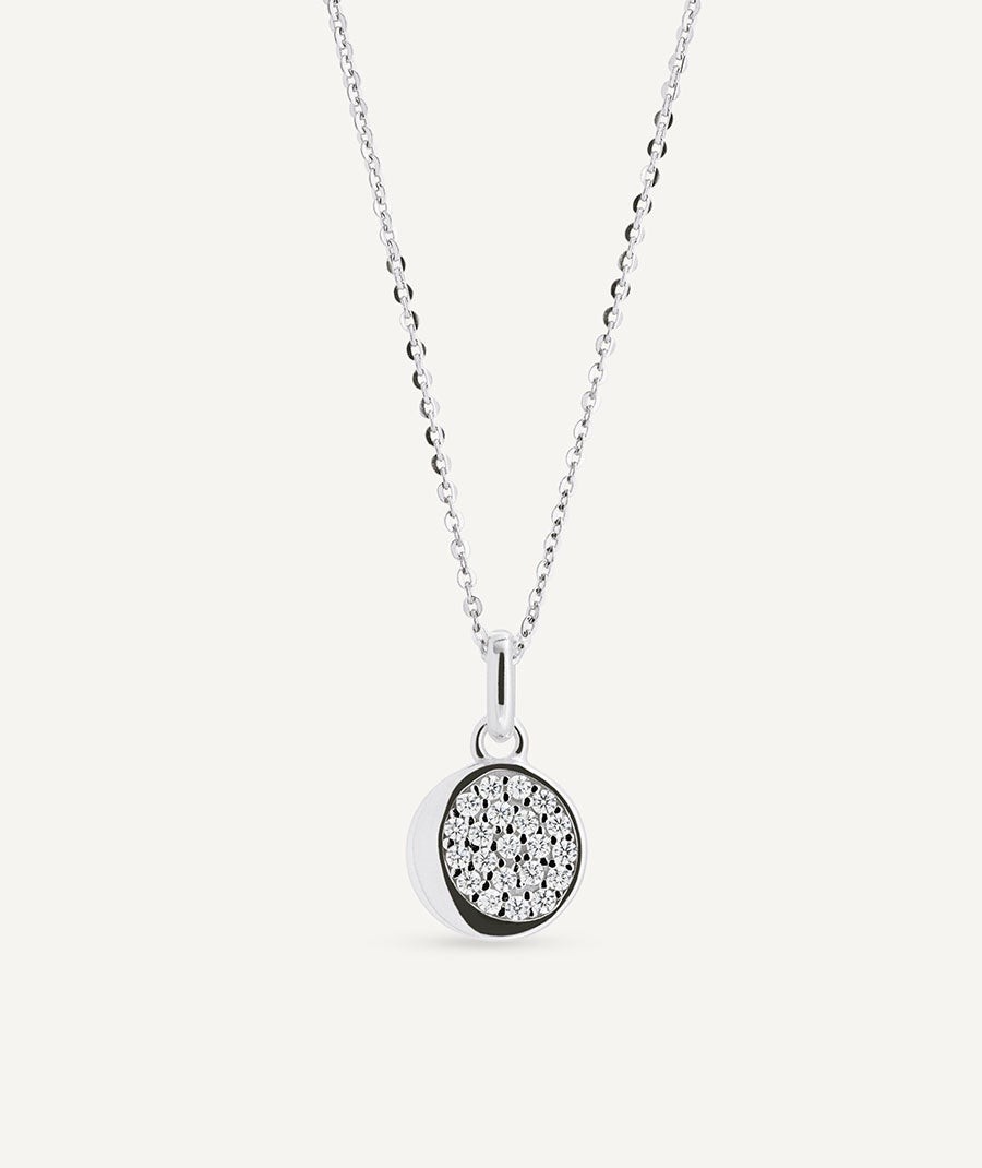 Pendant mini circle Moon with zirconia