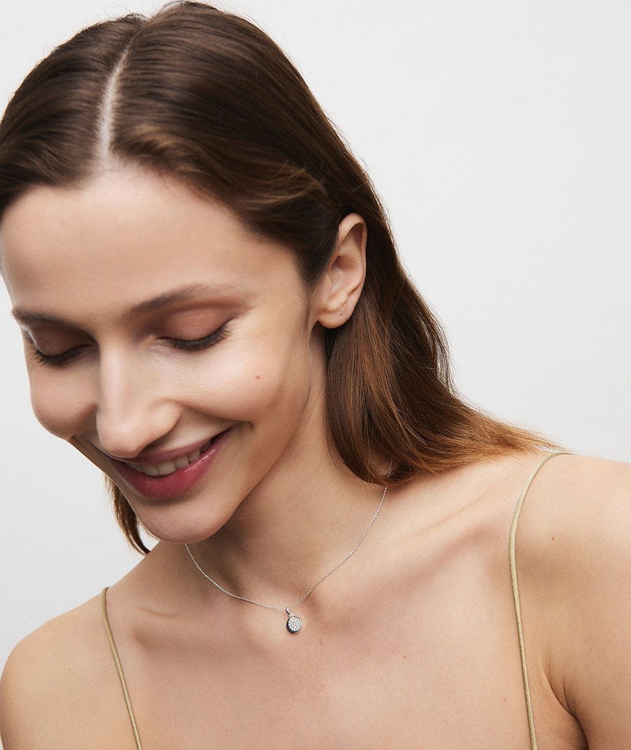 Pendant mini circle Moon with zirconia