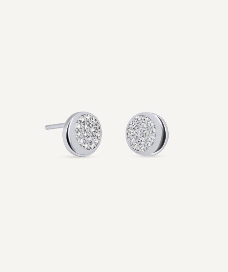 Pendientes mini círculo Luna con circonitas 