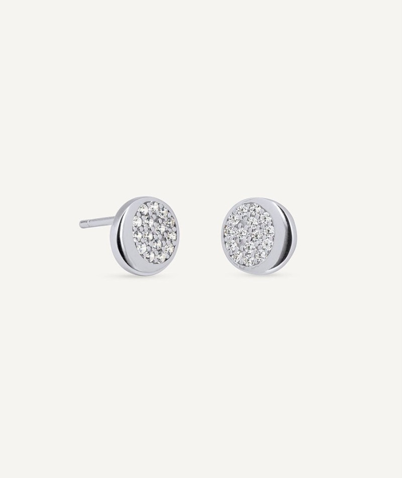 Pendientes mini círculo Luna con circonitas 