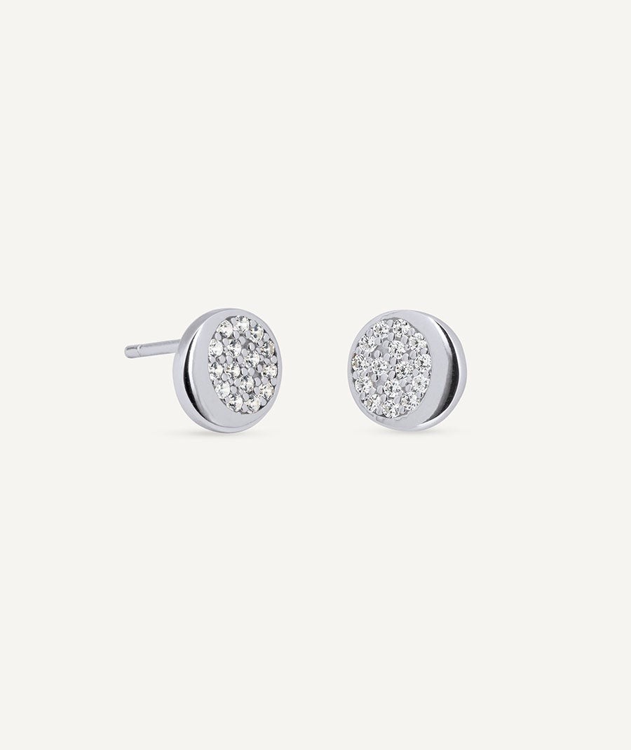 Pendientes mini círculo Luna con circonitas 