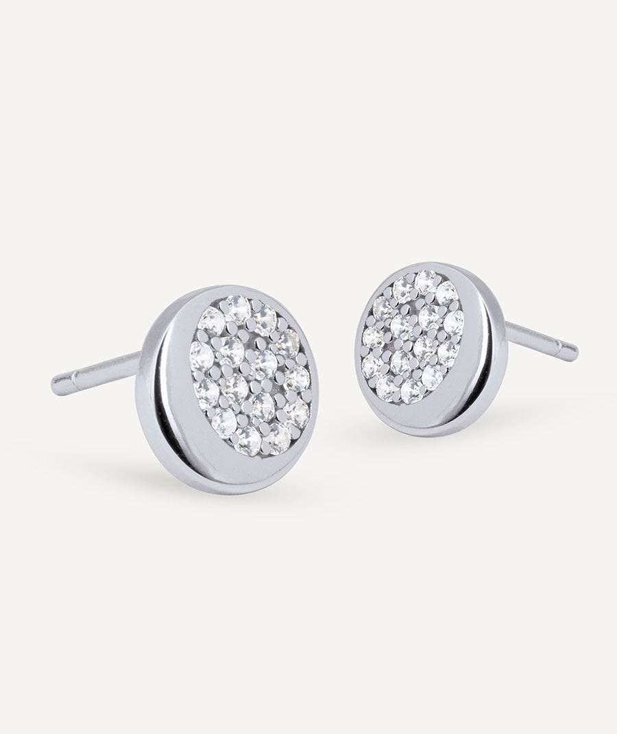 Pendientes mini círculo Luna con circonitas 