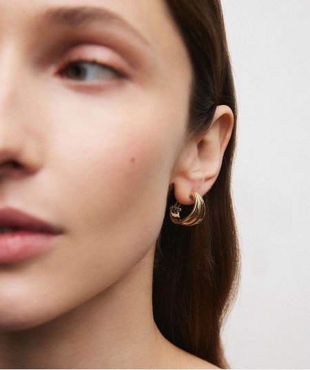 Earrings mini hoop  Sea Textures