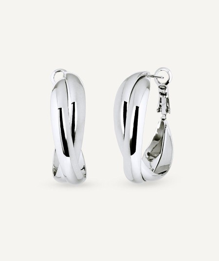 Earrings double intertwined hoop Hilma