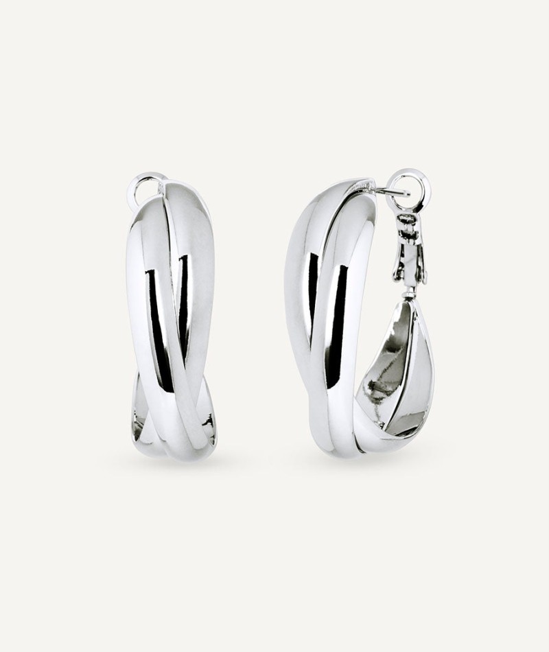 Earrings double intertwined hoop Hilma