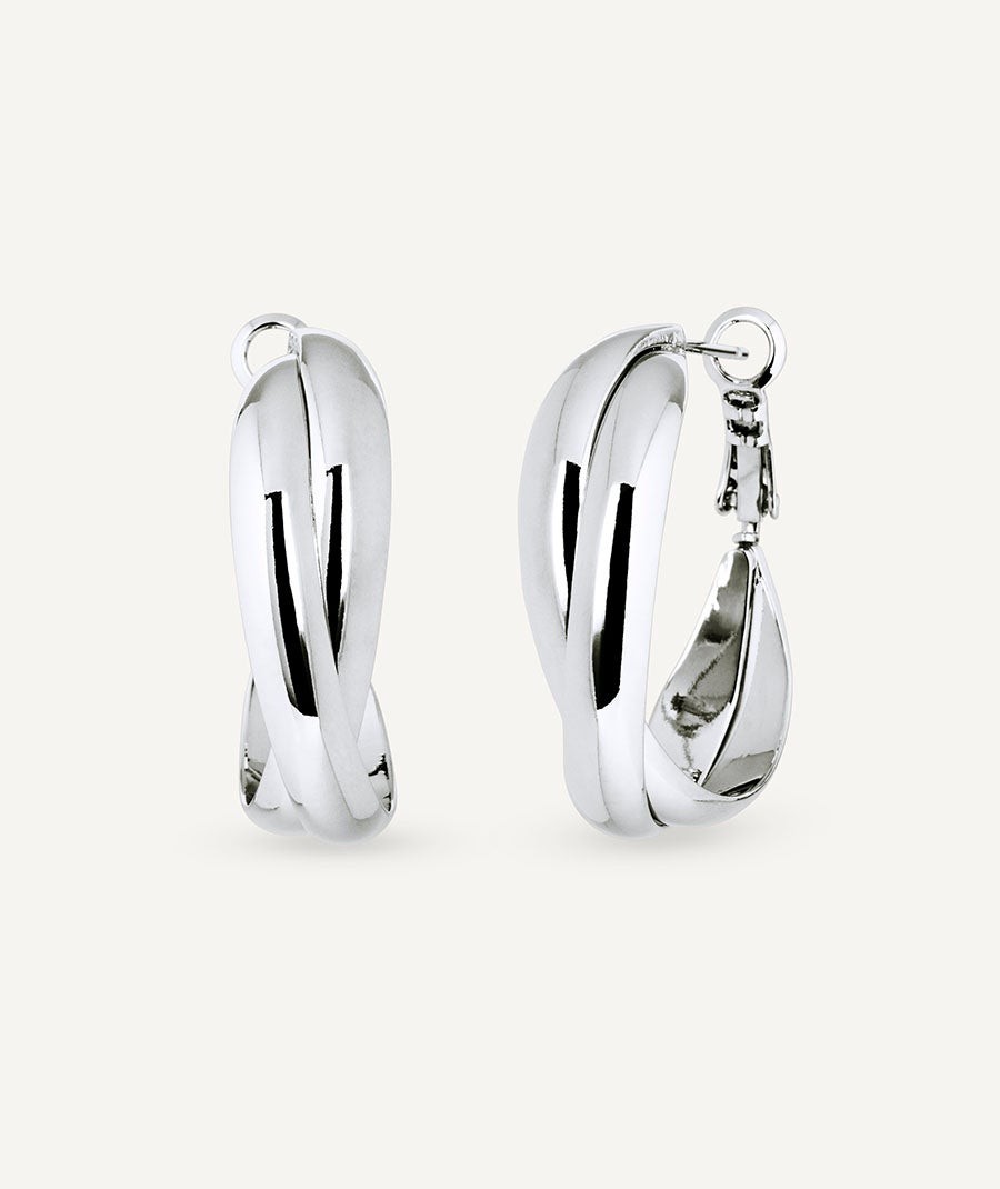 Earrings double intertwined hoop Hilma
