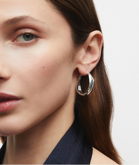 Pendientes de aro doble entrelazados Hilma
