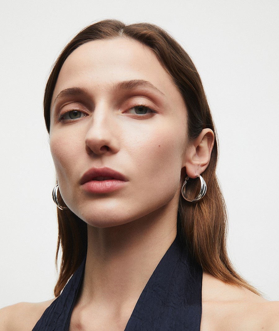 Earrings double intertwined hoop Hilma