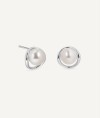 Earrings sphere Ellis with white cultured pearl