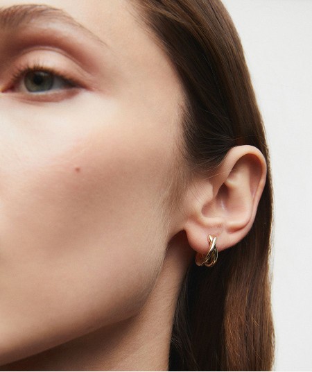 Earrings double crossed hoop Ada