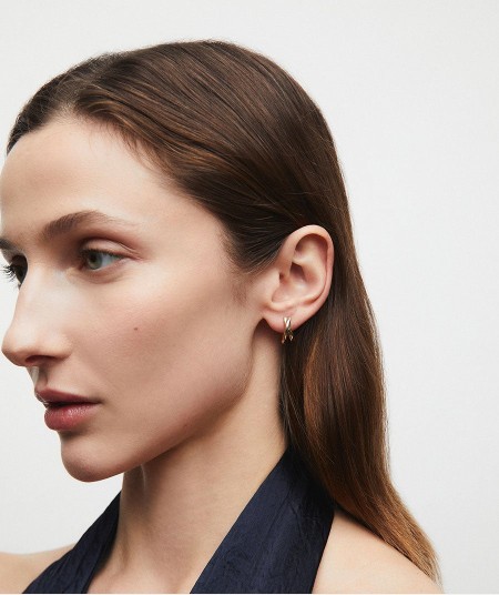 Earrings double crossed hoop Ada