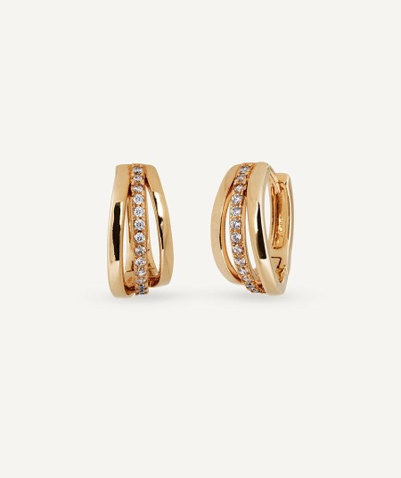 Earrings Hoop 8mm Gisela with cubic zirconia