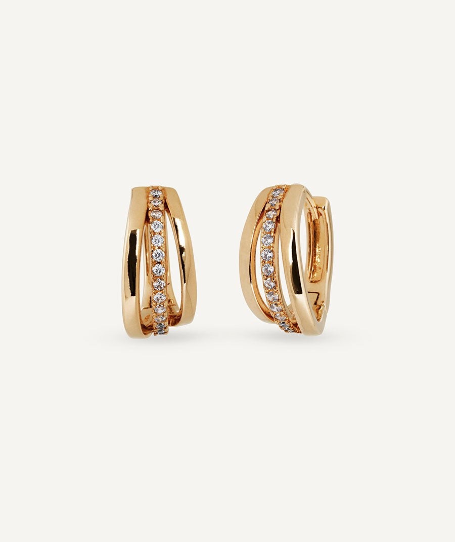 Earrings Hoop 8mm Gisela with cubic zirconia