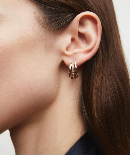 Earrings Hoop 8mm Gisela with cubic zirconia