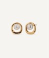 Earrings sphere Glassé with white cultured pearl