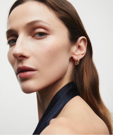 Pendientes de aro volumen Ellen con circonitas multicolores
