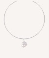 Collar Guix acabado en Plata perla Barroca