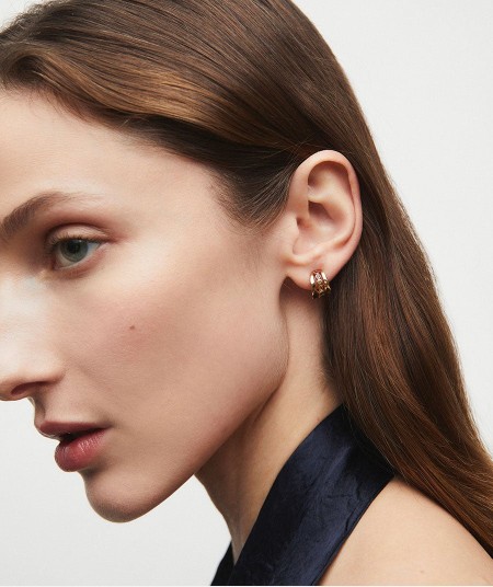 Earrings hoop Alice with multicolor cubic zirconia