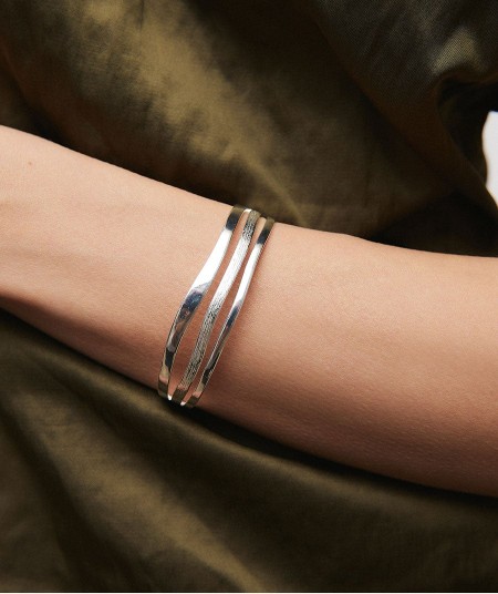 Brazalete rígido abierto Texturas Mar