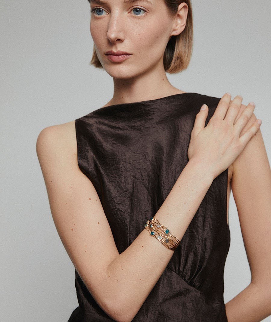 Aqua Bracelet with Natural Stones
