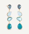 Aqua Earrings with Natural Stones