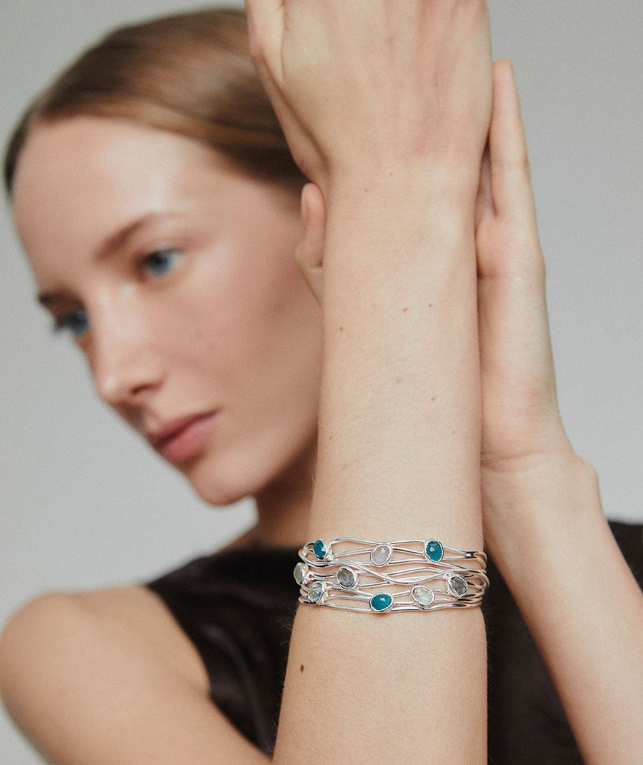Aqua Bracelet with Natural Stones